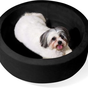 Pet Beds, 27.5 Inch Round Foam Sof Dog Beds，Suitable for Small Dog & Cat Play in The Ball Pit，Black - Ideal for Puppies and Kittens（Balls Not Included）...